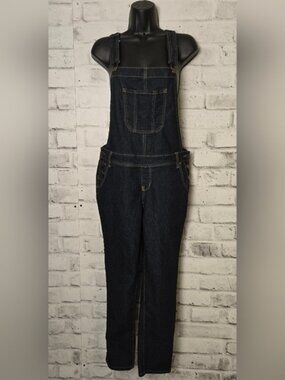 Wallflower Dark Wash Denim Overalls Large Stretch Casual 90s Style